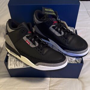BNInBox Nike + Levi’s Air Jordan 3 RtR LSC  Black & Gray Men's Sneakers, Sz 10